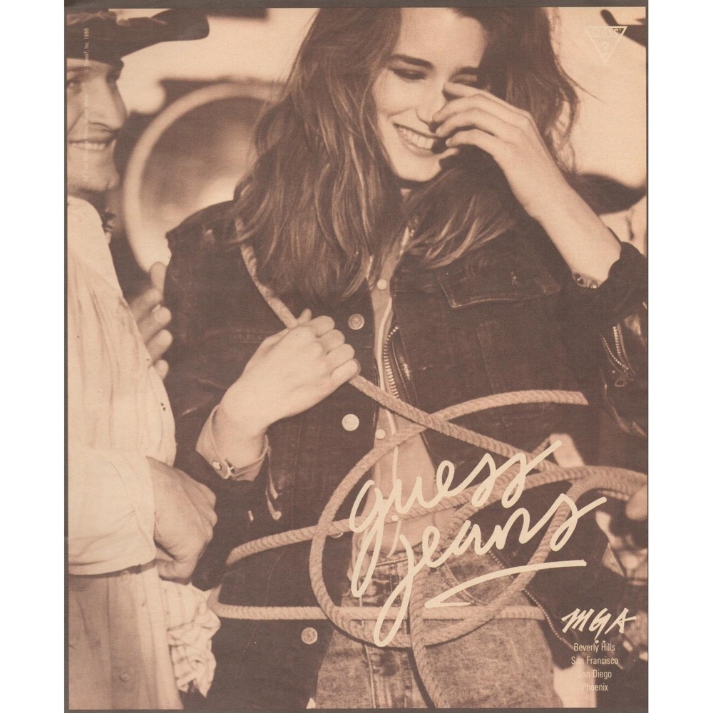 Vintage 1986 Guess Jeans Print Ad MGA Beverly Hills Denim Fashion Style Decor